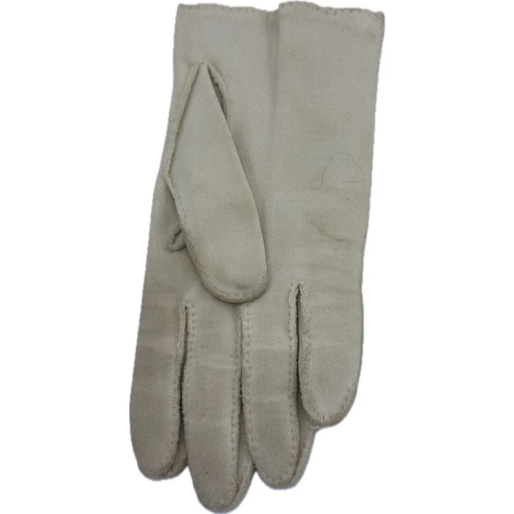 Vtg‎ Crescendoe Ladies Cream Dress Gloves Sz 6.5 Costume Women's Core Off White
